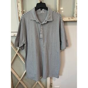 Martin size XL men’s gray and white striped golf polo shirt